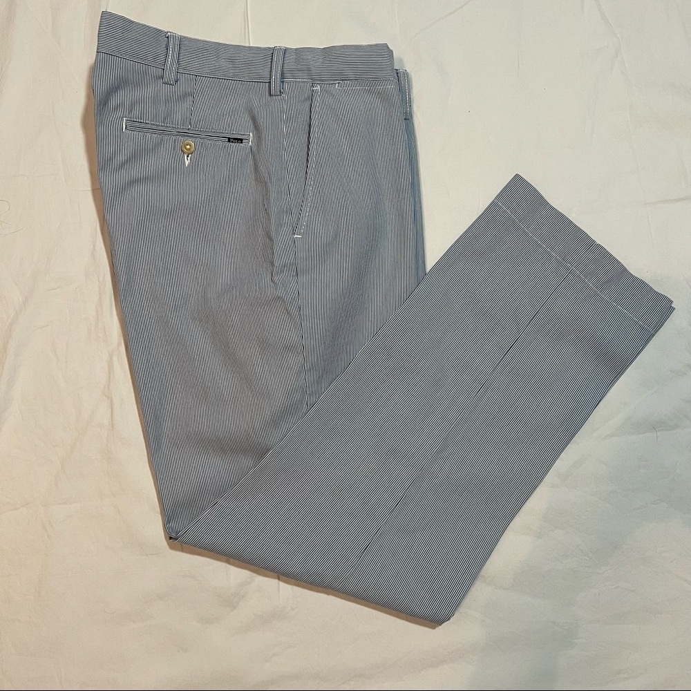 Polo Ralph Lauren Blue/White Striped Chambray Mens Pants 36x32